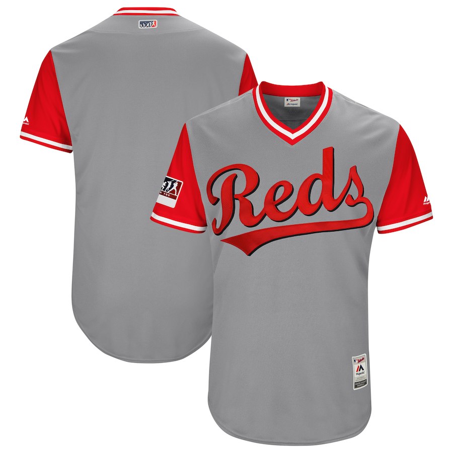 Men's Cincinnati Reds Majestic Gray/Red 2018 Players' Weekend Team Jersey